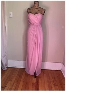 Dessy Collection pink strapless dress style 2632 maxi size 4